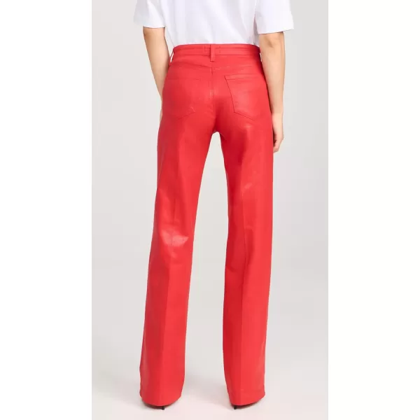 LAGENCE Womens Clayton High Rise Wide Leg JeansLava Red Coated