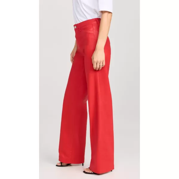 LAGENCE Womens Clayton High Rise Wide Leg JeansLava Red Coated