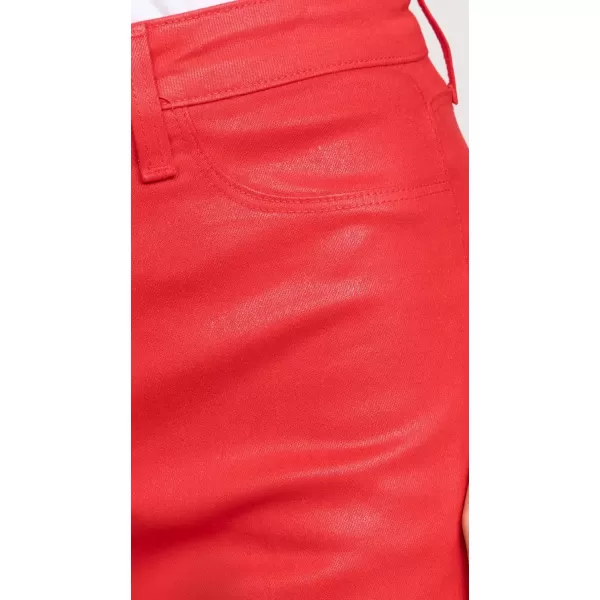 LAGENCE Womens Clayton High Rise Wide Leg JeansLava Red Coated