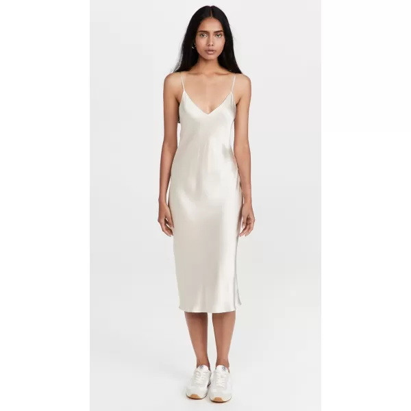 LAGENCE Womens Jodie V Neck Slip DressChampagne