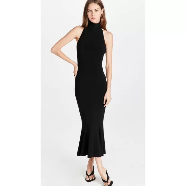 Norma Kamali Womens Halter Turtle Fishtail DressBlack