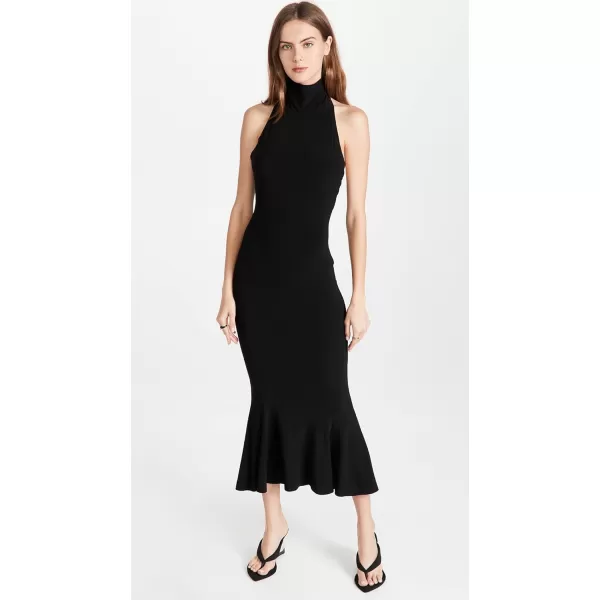 Norma Kamali Womens Halter Turtle Fishtail DressBlack