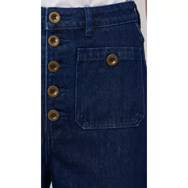 Rollas Womens Studio Flare Lou JeansDark Vintage Blue