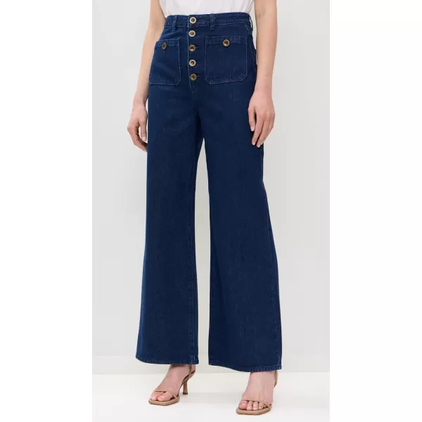 Rollas Womens Studio Flare Lou JeansDark Vintage Blue