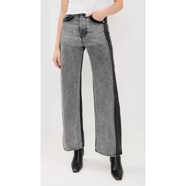 Veronica Beard Jean Womens Taylor Wide Leg JeansVolcanic Stone Colorblock