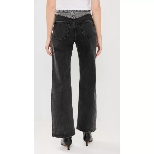 Veronica Beard Jean Womens Taylor Wide Leg JeansVolcanic Stone Colorblock