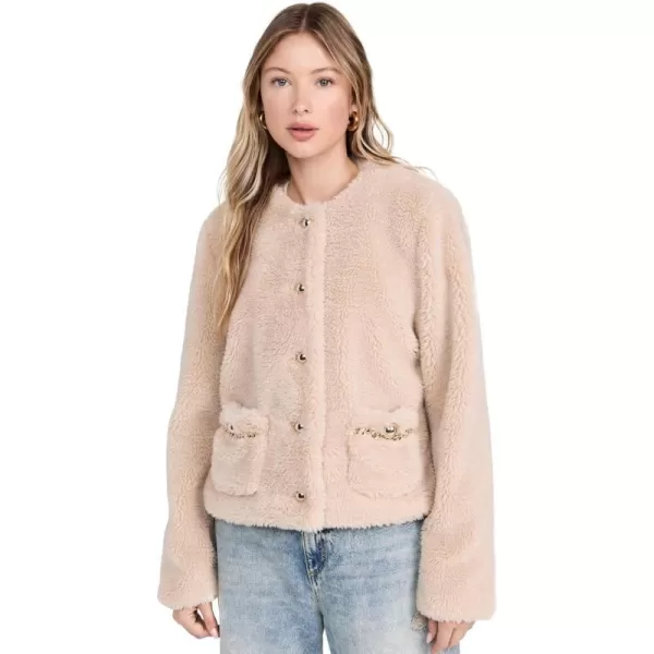 Generation Love Womens Jen Faux Lamb Fur JacketTruffle