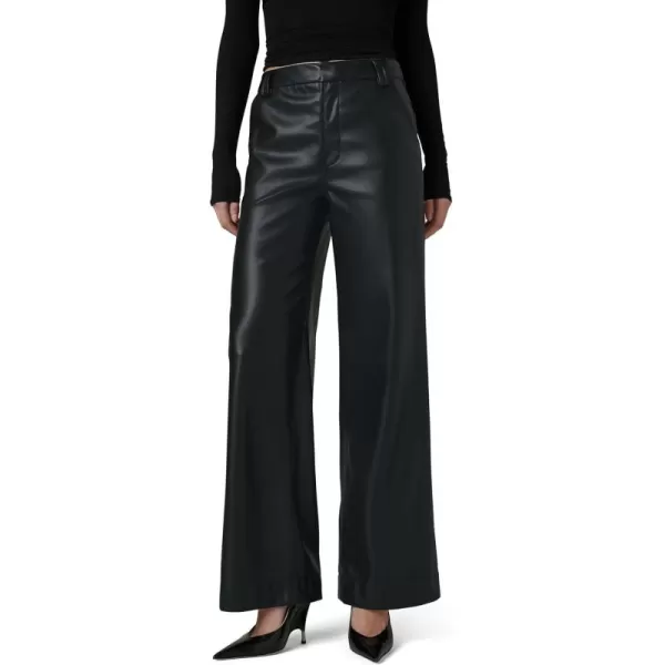 Joes Womens The Mia High Rise Wide Leg JeanBlack Vegan Leather