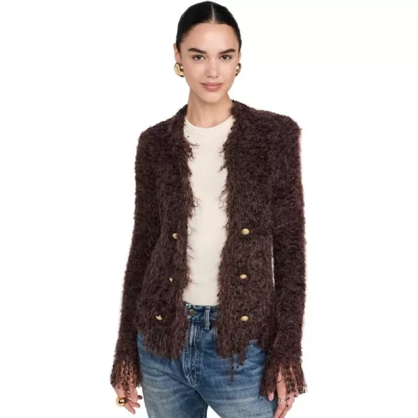 LAGENCE Womens Azure Cardigan BlazerChocolate Ganache