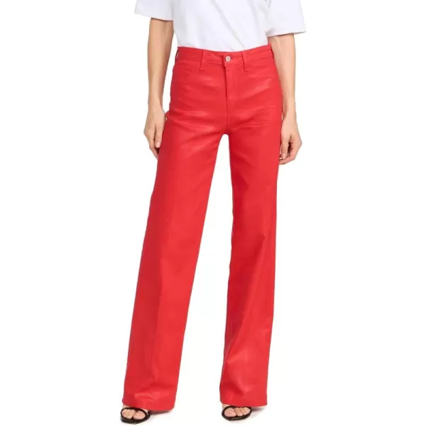 LAGENCE Womens Clayton High Rise Wide Leg JeansLava Red Coated