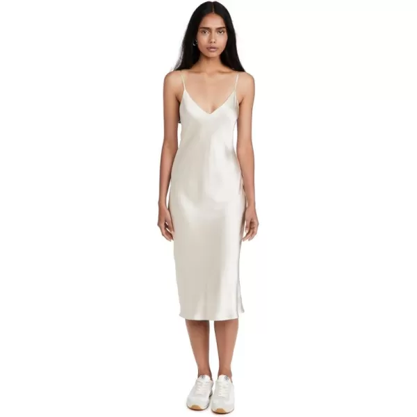 LAGENCE Womens Jodie V Neck Slip DressChampagne