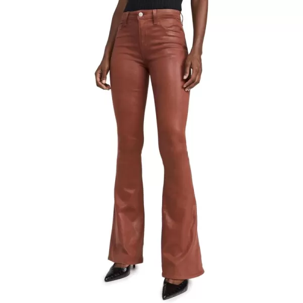 LAGENCE Womens Marty High Rise Flare JeansRich Ginger Coated