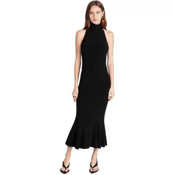 Norma Kamali Womens Halter Turtle Fishtail DressBlack