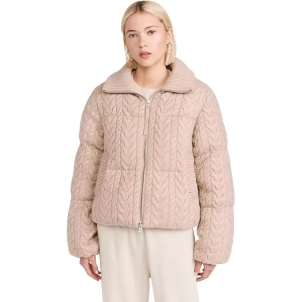 Varley Womens Reggie Cable Knit PufferLight Taupe