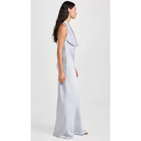 imageNorma Kamali Womens Halter Drape Bias GownSilver