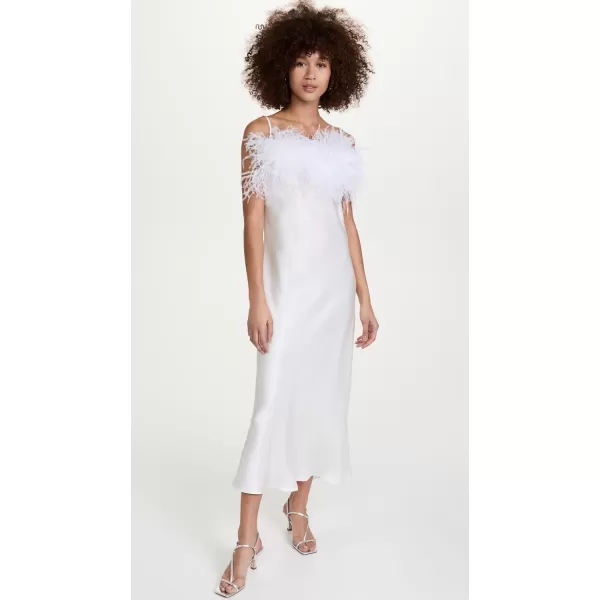 imageSleeper Womens Boheme Slip Dress with FeathersWhite