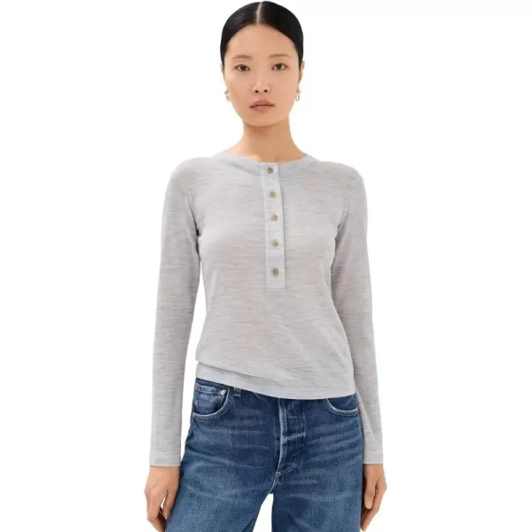 imageVince Womens Long Sleeve HenleyH Stone Grey