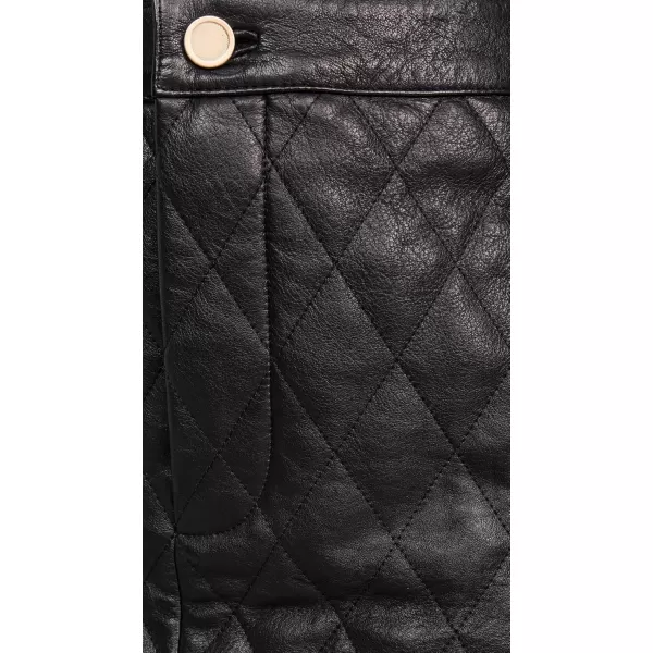 imageFRAME Womens Quilted Leather SkirtBlack