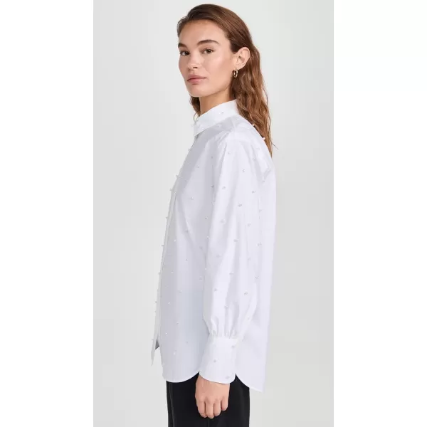 imageFRAME Womens The Oversized Pearl Pocket ShirtWhite