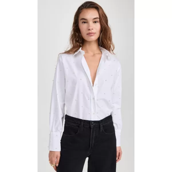 imageFRAME Womens The Oversized Pearl Pocket ShirtWhite