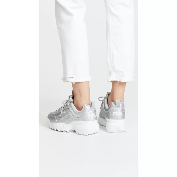 imageFila Womens Disruptor 2 Wedge SneakerMetallic SilverWhite