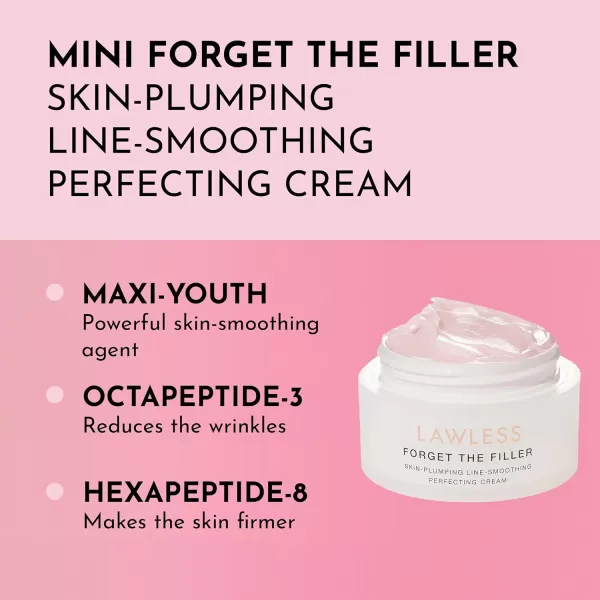 imageLawless Mini Forget the Filler SkinPlumping LineSmoothing Perfecting Cream  Premium NonAcne Moisturizer Designed to Prime Plump Smooth and Tighten Skin for a Youthful Hydrating Look  005 ozClear