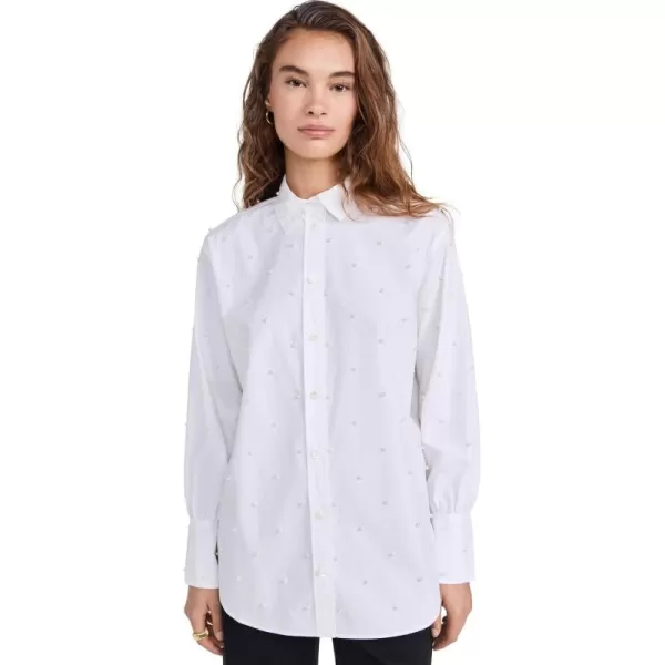 imageFRAME Womens The Oversized Pearl Pocket ShirtWhite