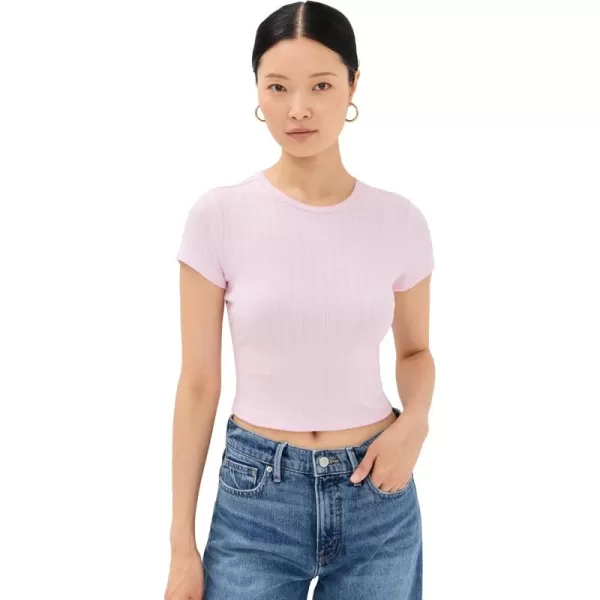 imageGood American Womens Pointelle Baby TeeCotton Candy Pink003