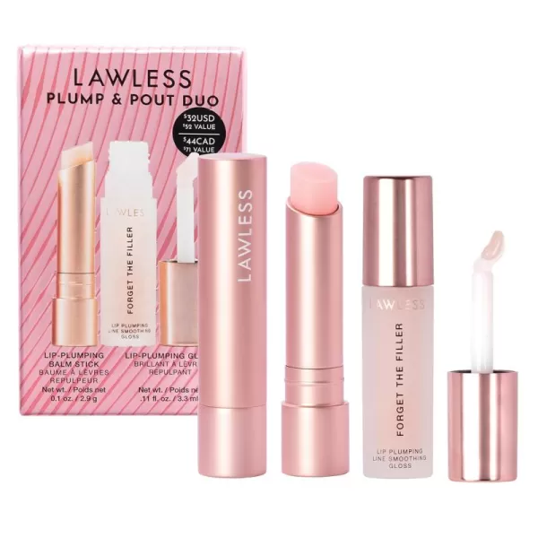 imageLawless Forget the Filler Plump  Pout Duo  Lip Plumping Line Smoothing Gloss  Tinted Balm  Premium Volumizing Lip Gloss with Natural Ingredients Designed to Plump Firm and Hydrate Lips 021 oz