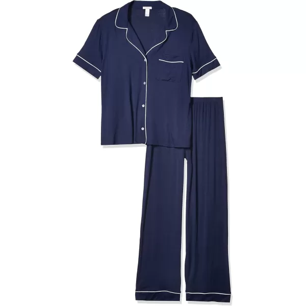 imageEberjey Gisele Short Sleeve Pant PJ SetNavyIvory