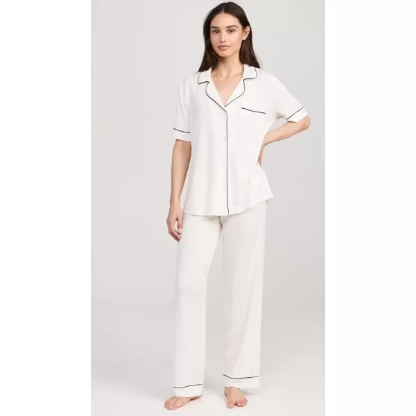 imageEberjey Gisele Short Sleeve Pant PJ SetPure IvoryNavy