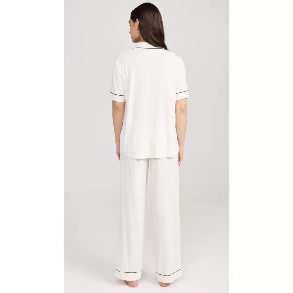 imageEberjey Gisele Short Sleeve Pant PJ SetPure IvoryNavy