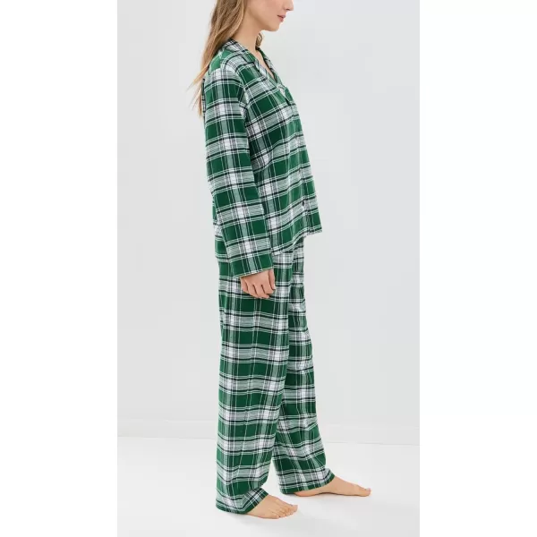 imageEberjey Womens Flannel Long Pj SetTartan Plaid Forest Green