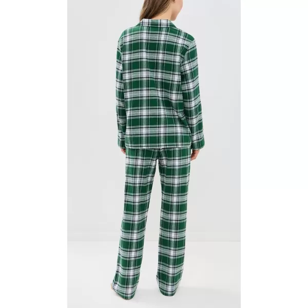 imageEberjey Womens Flannel Long Pj SetTartan Plaid Forest Green