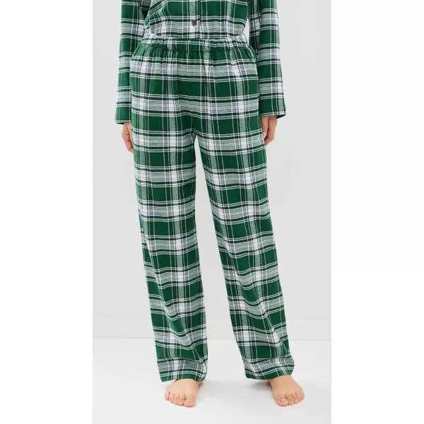 imageEberjey Womens Flannel Long Pj SetTartan Plaid Forest Green