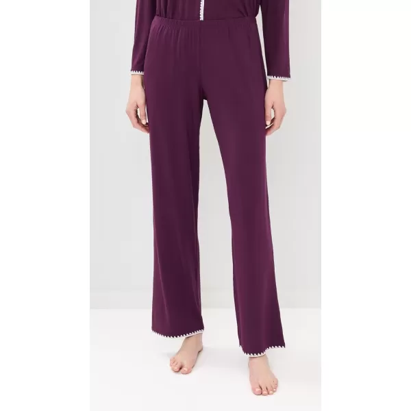 imageEberjey Womens Frida Long Pj SetPlumIvory