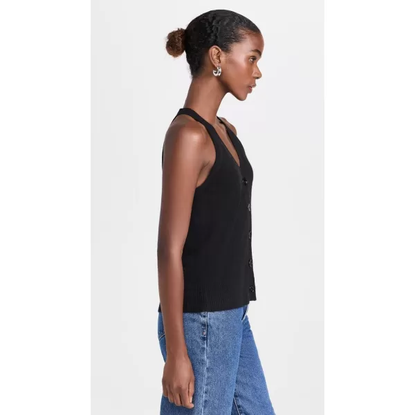 imageEnza Costa Womens Cashmere V Neck Halter CardiganBlack