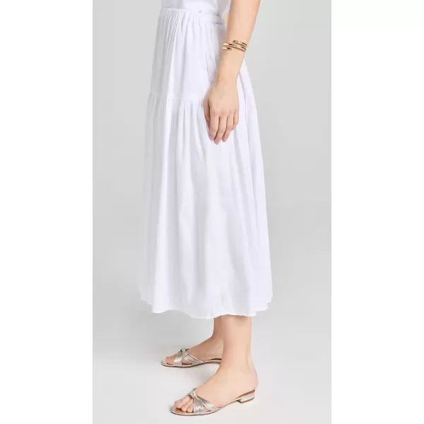 imageEnza Costa Womens Cool Cotton Tiered SkirtWhite