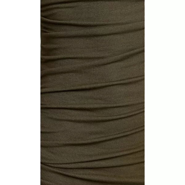 imageEnza Costa Womens Silk Knit Sleeveless Twist Midi DressArmy Green