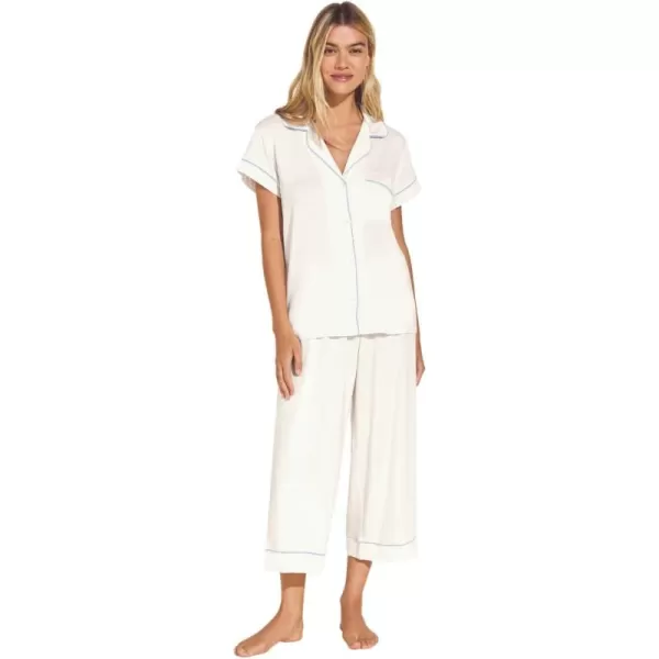 imageEberjey Gisele Short Sleeve Pant PJ SetWhite