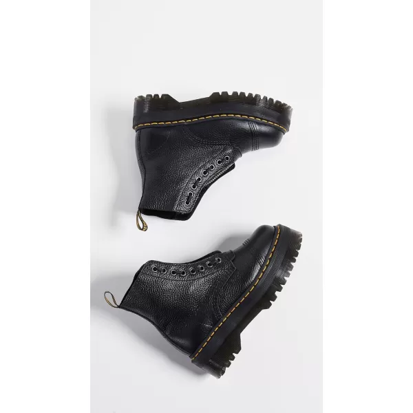 imageDr Martens Unisex Sinclair 8 Eye Platform BootsBlack Milled Nappa Leather