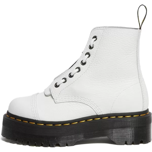 imageDr Martens Unisex Sinclair 8 Eye Platform BootsWhite Milled Nappa Leather