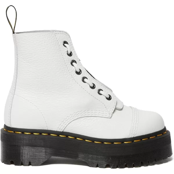 imageDr Martens Unisex Sinclair 8 Eye Platform BootsWhite Milled Nappa Leather