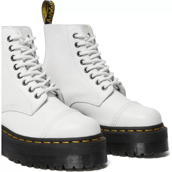 imageDr Martens Unisex Sinclair 8 Eye Platform BootsWhite Milled Nappa Leather