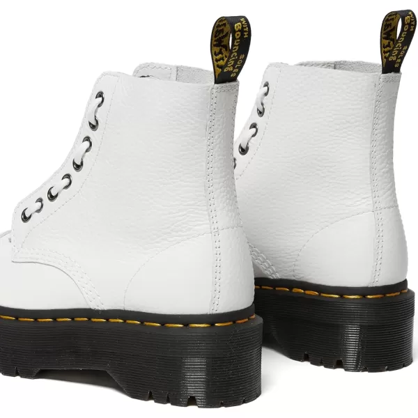 imageDr Martens Unisex Sinclair 8 Eye Platform BootsWhite Milled Nappa Leather