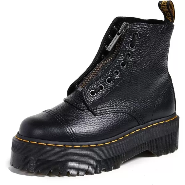 imageDr Martens Unisex Sinclair 8 Eye Platform BootsBlack Milled Nappa