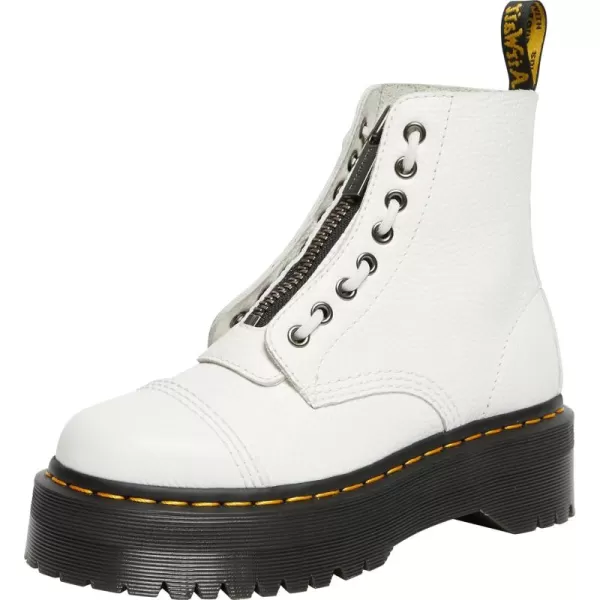 imageDr Martens Unisex Sinclair 8 Eye Platform BootsWhite Milled Nappa Leather