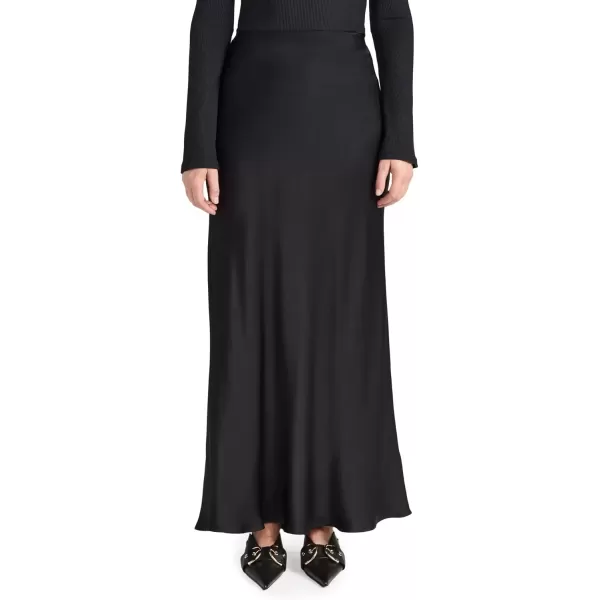 imageANINE BING Womens Bar Silk Maxi SkirtBlack