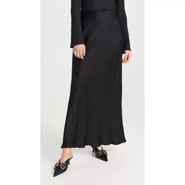 imageANINE BING Womens Bar Silk Maxi SkirtBlack