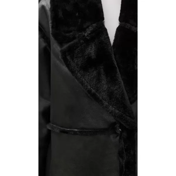 imageAvec Les Filles Womens Faux Shearling Maxi CoatBlack